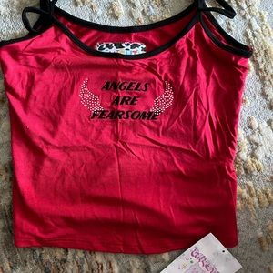 OMIGHTY Angels are Awesome Red tank top